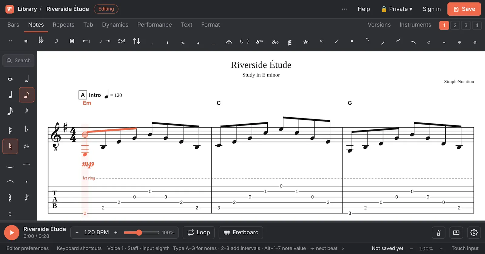 SimpleNotation screenshot 2