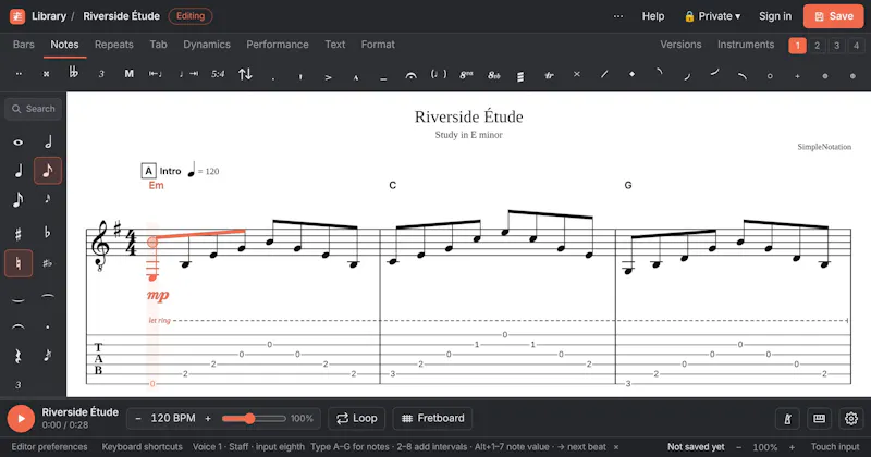 SimpleNotation screenshot 2