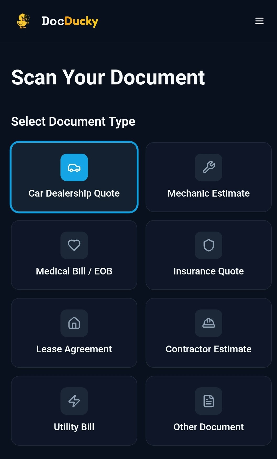 DocDucky - Screenshot 2 showing product features and functionality