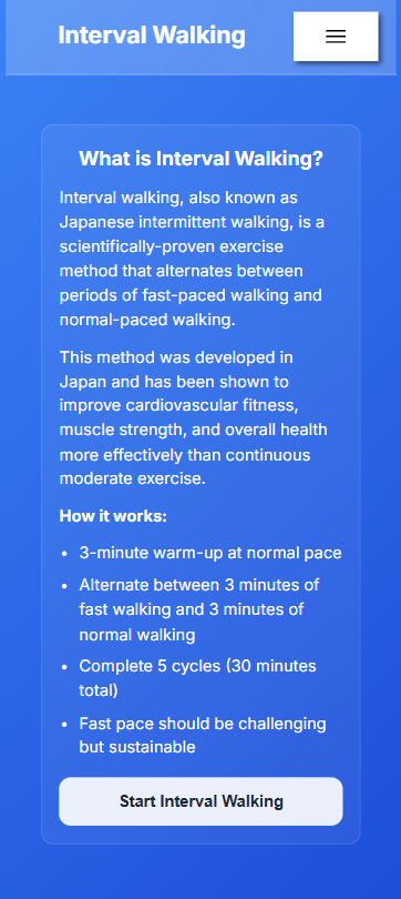 Interval Walking Trainer - Intervaltimer gewijd aan het Japanse 3x3 wandelprotocol. media 2