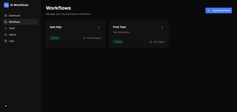 AI Agent Automation Platform - Screenshot 2 showing product features and functionality