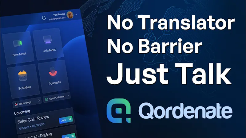 Qordenate MultiLingual Meeting Platform screenshot 1 (video preview)