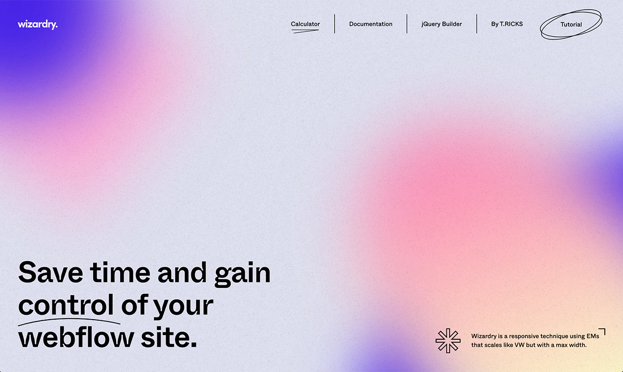 Wizardry PX To EM Converter JQuery Builder For Webflow Development