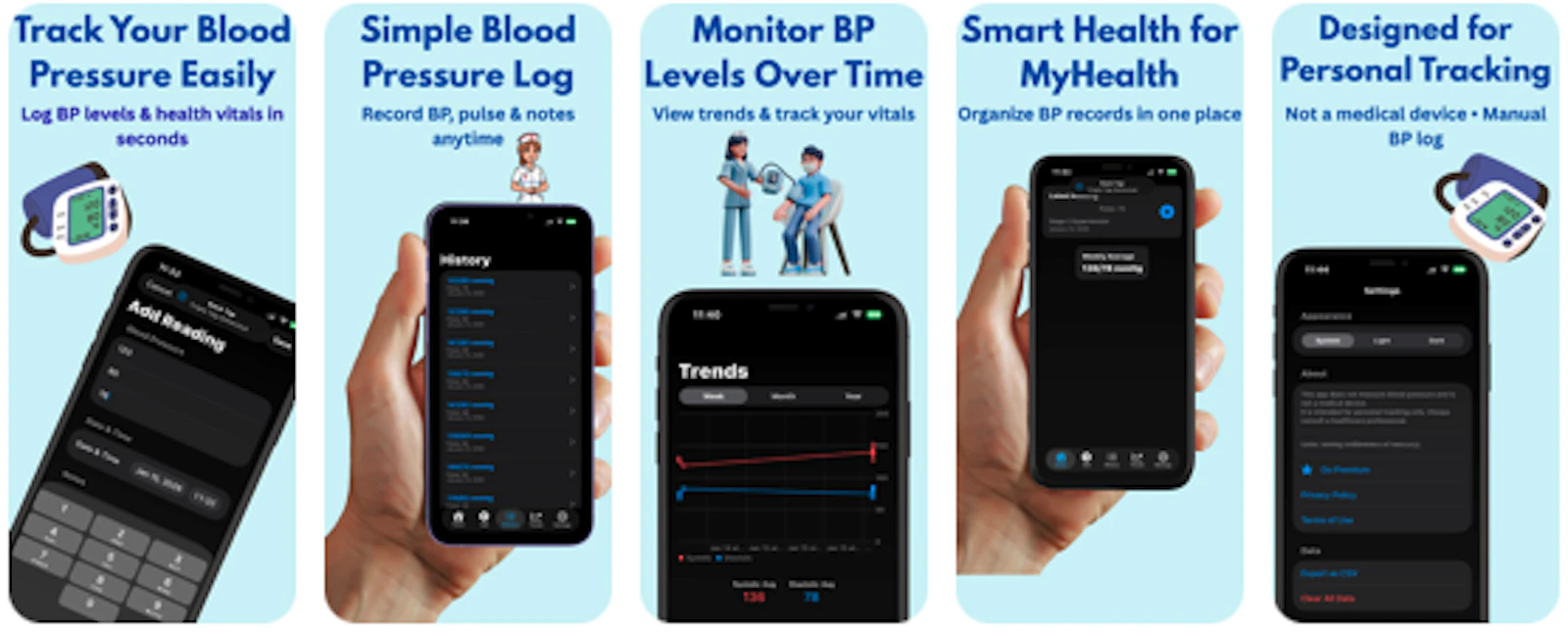 MyHealth BP:Blood Pressure Log screenshot 1