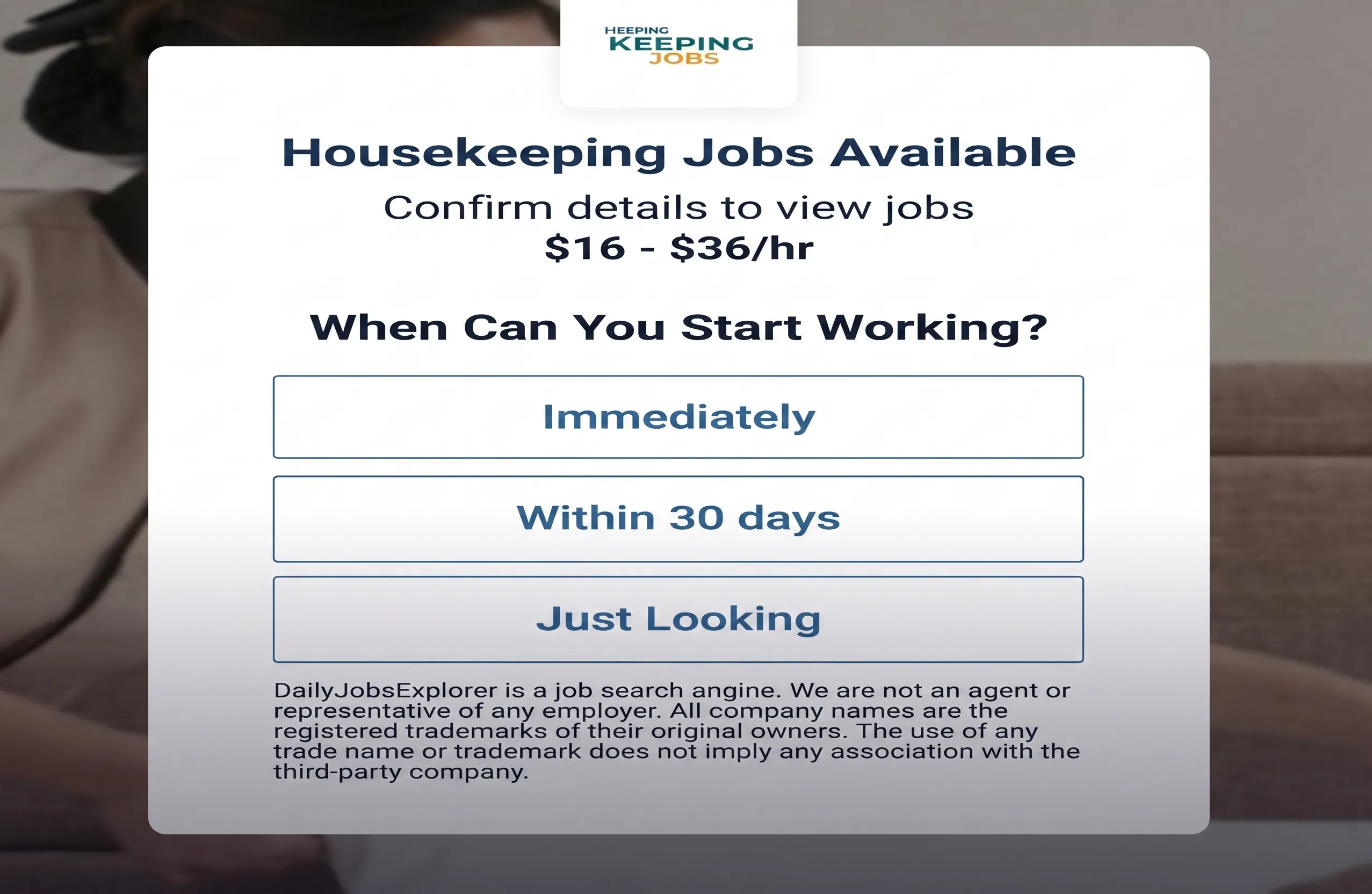Housekeeping Job For USA People 