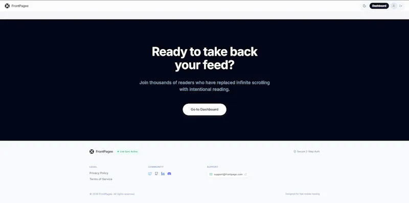 Frontpage screenshot 13