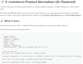 E-commerce Product Normalizer API gallery image