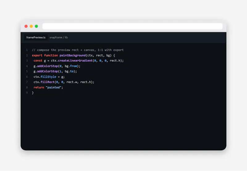 Snapframe screenshot 2