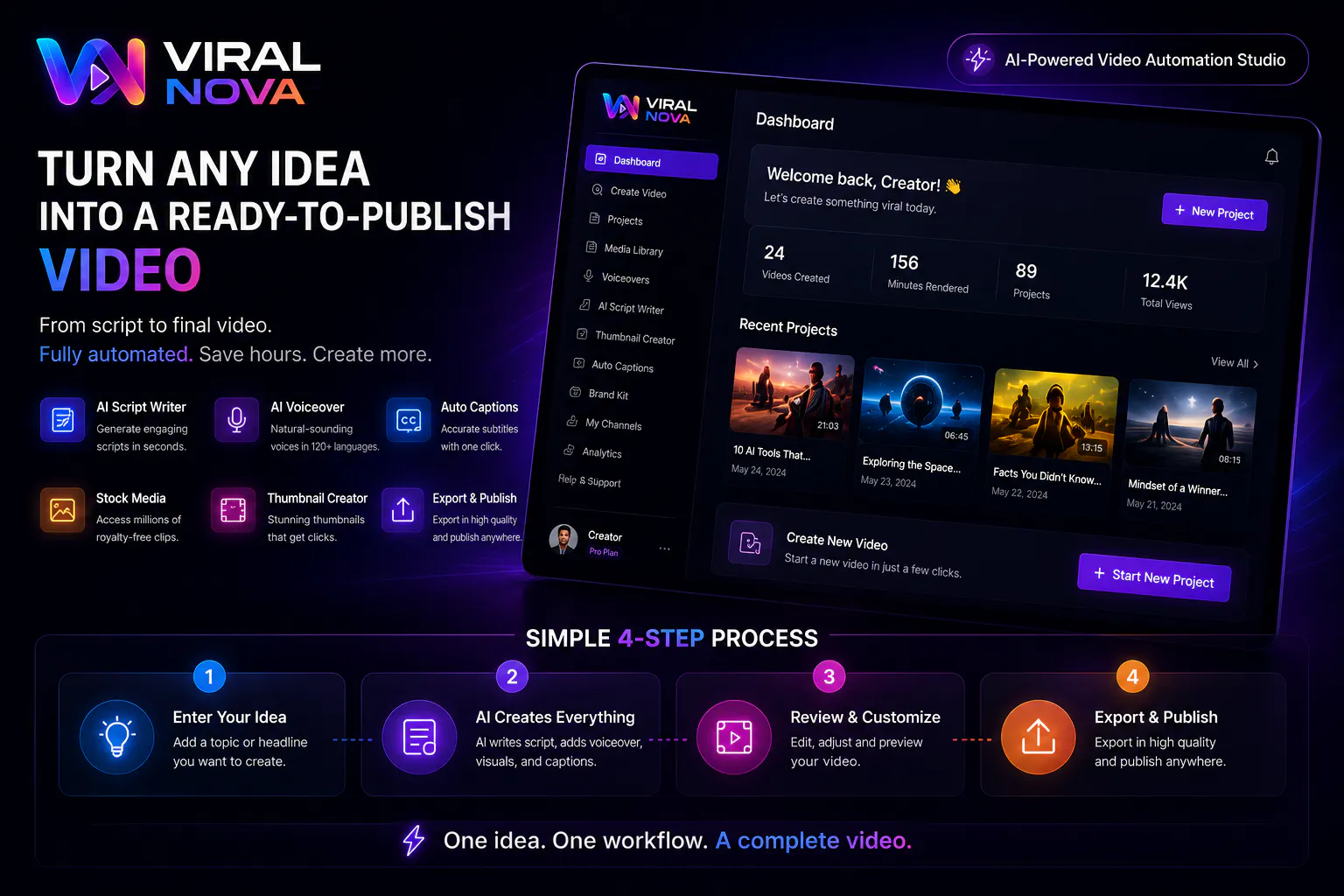 Viral Nova — AI Video Automation gallery image