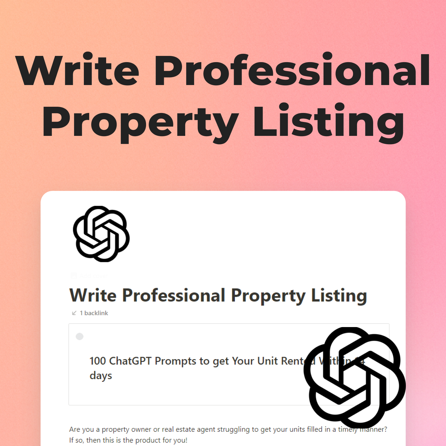 Écrire des listes de propriétés avec Chatgpt
