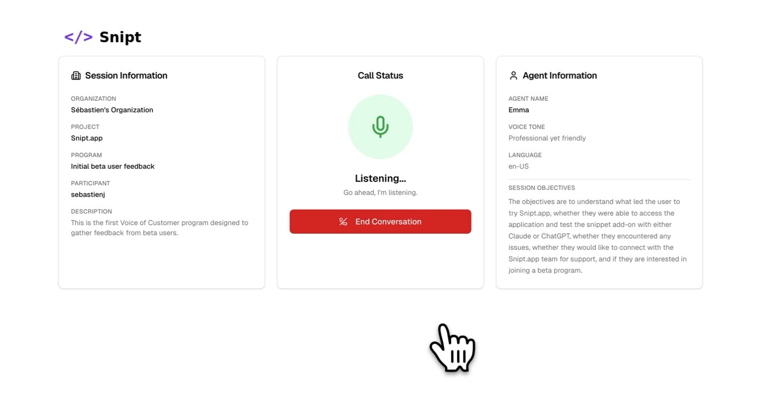 Voice of Customer Studio - Screenshot 3 showing product features and functionality