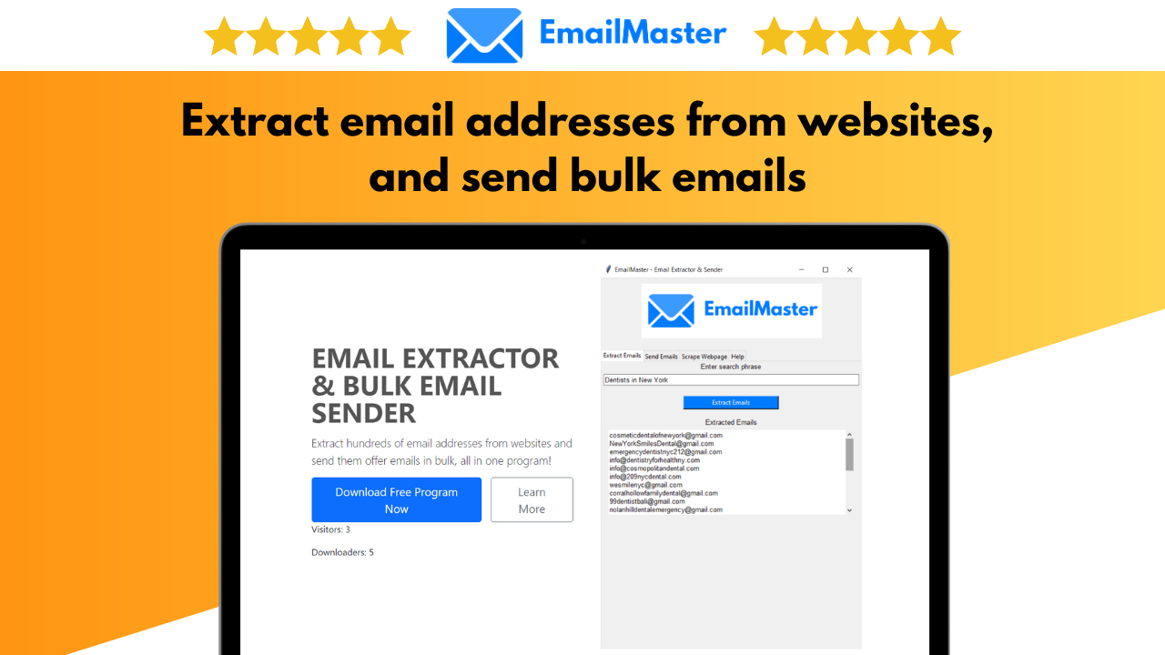 Media Mailmaster - Pengekstrak e -mel dan pengirim 1
