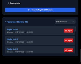 YouTube Playlists generator gallery image