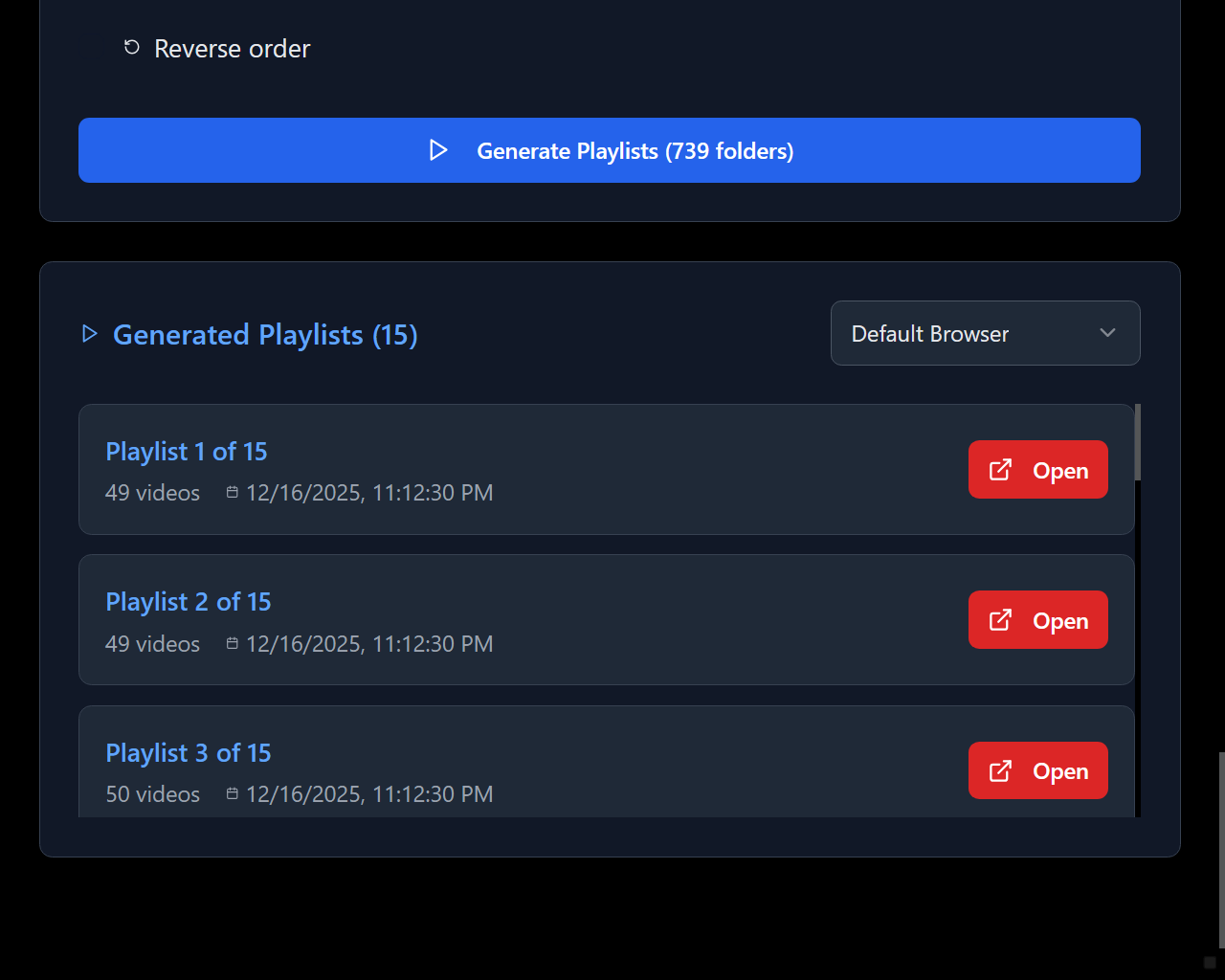 YouTube Playlists generator - Screenshot 4 showing product features and functionality