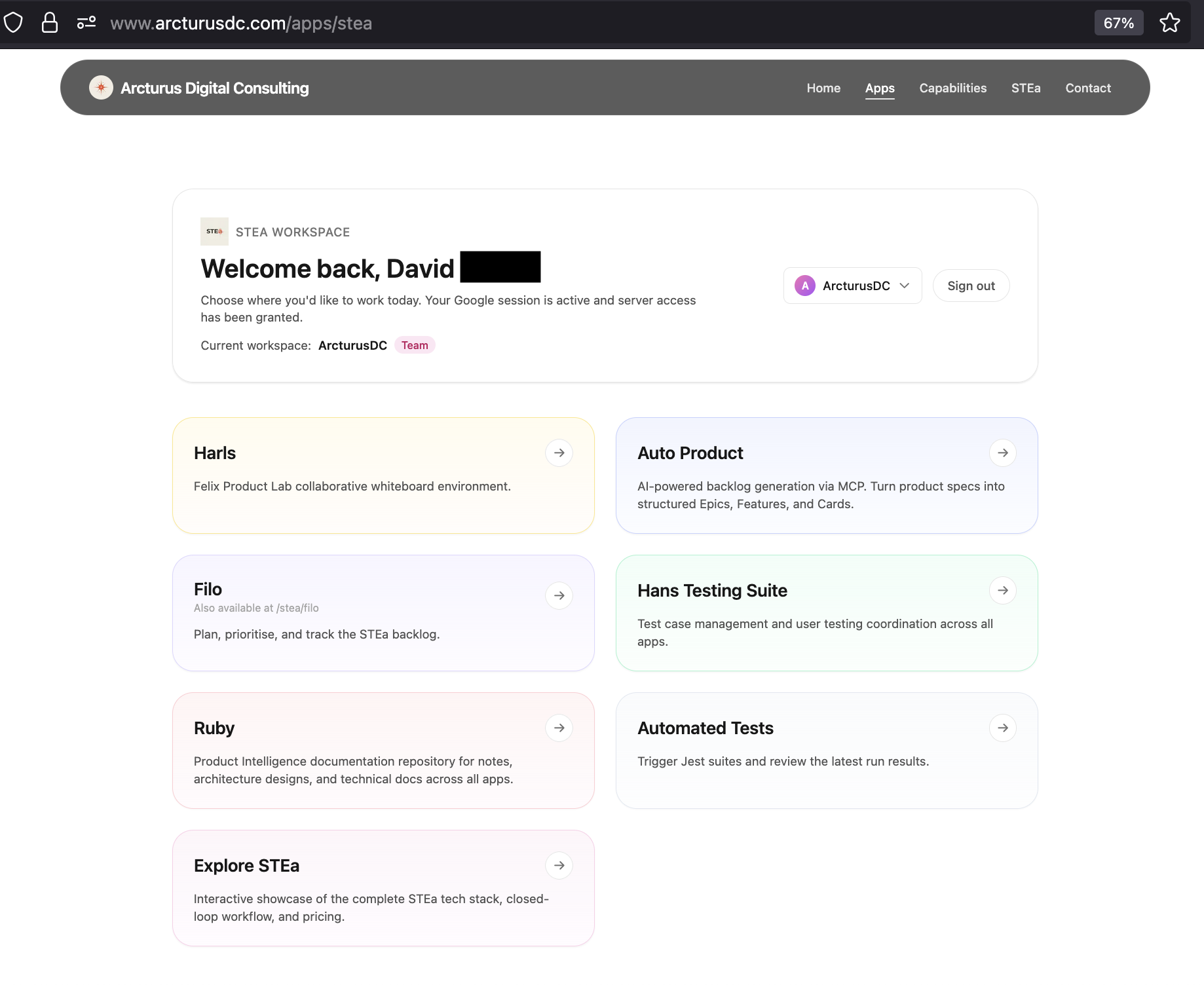 ArcturusDC STEa — Plan • Build • Test - Main screenshot showing features and interface