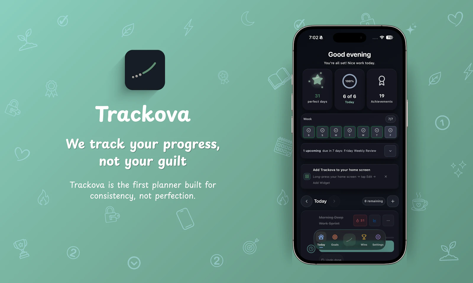 Trackova - Goal Planner screenshot 1