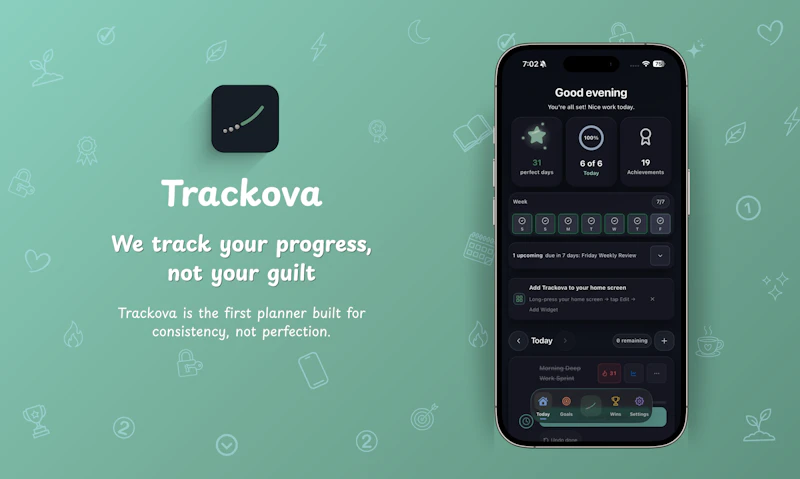 Trackova - Goal Planner screenshot 1