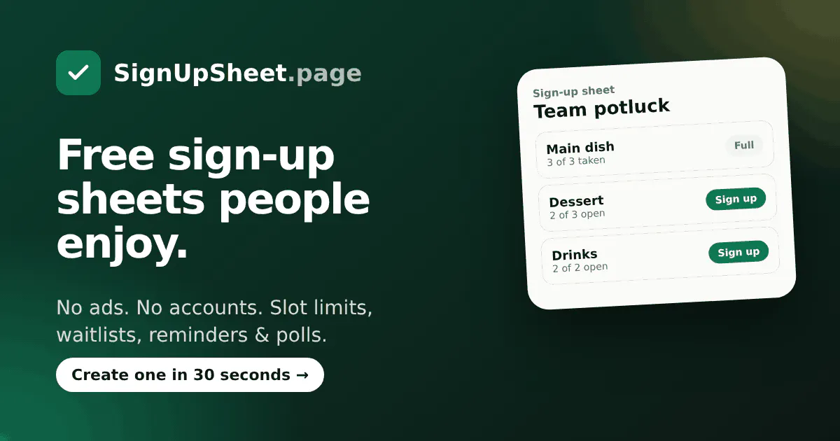 SignUpSheet.page gallery image