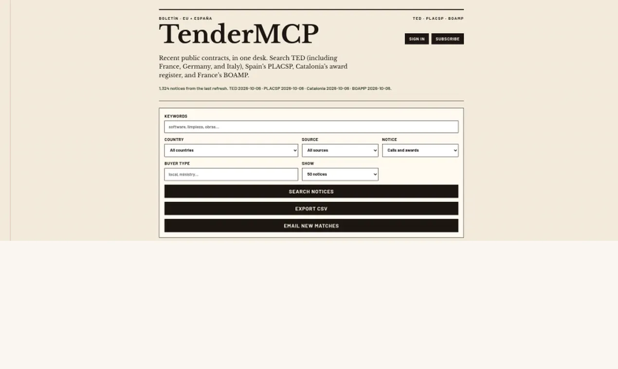 TenderMCP gallery image