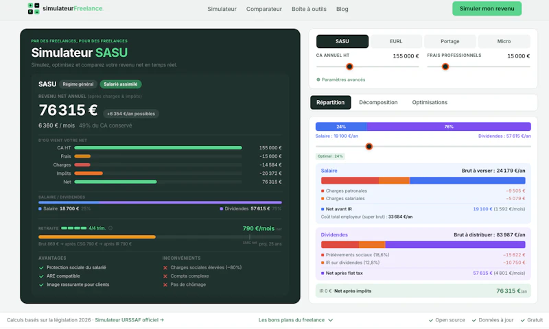simulateurFreelance screenshot 2