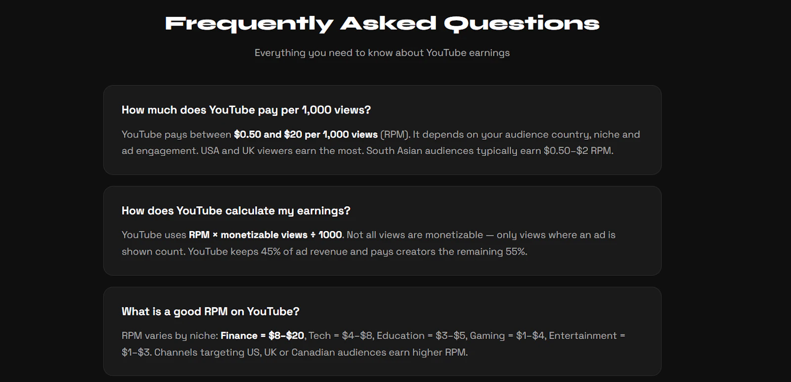 YouTube money calculator screenshot 3
