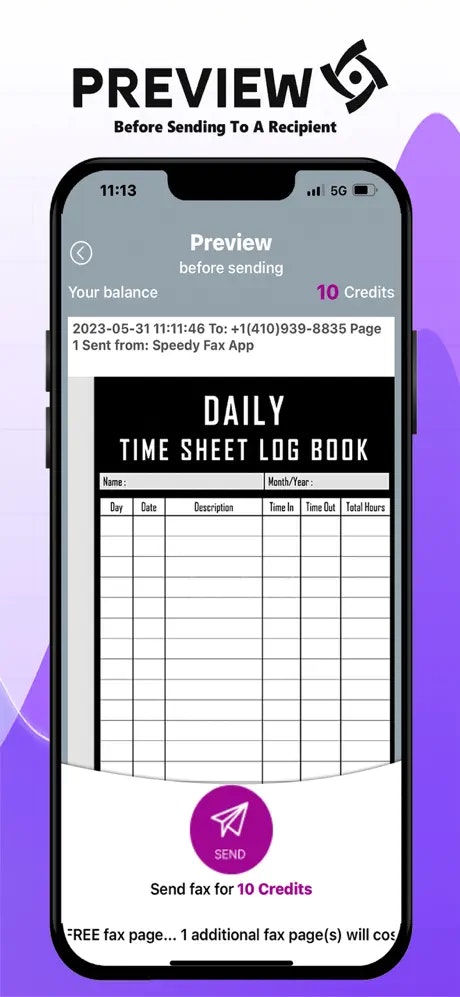 iPhone의 speedyfax-send 팩스 - 문서를 업로드하거나 스캔하고 팩스를 보내십시오 미디어 3