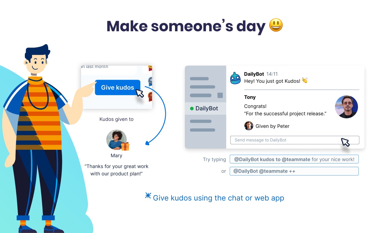 kudos-by-dailybot-give-positive-feedback-and-align-team-culture-with
