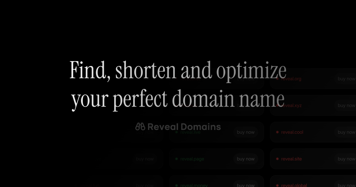 RevealDomains - Main screenshot showing features and interface