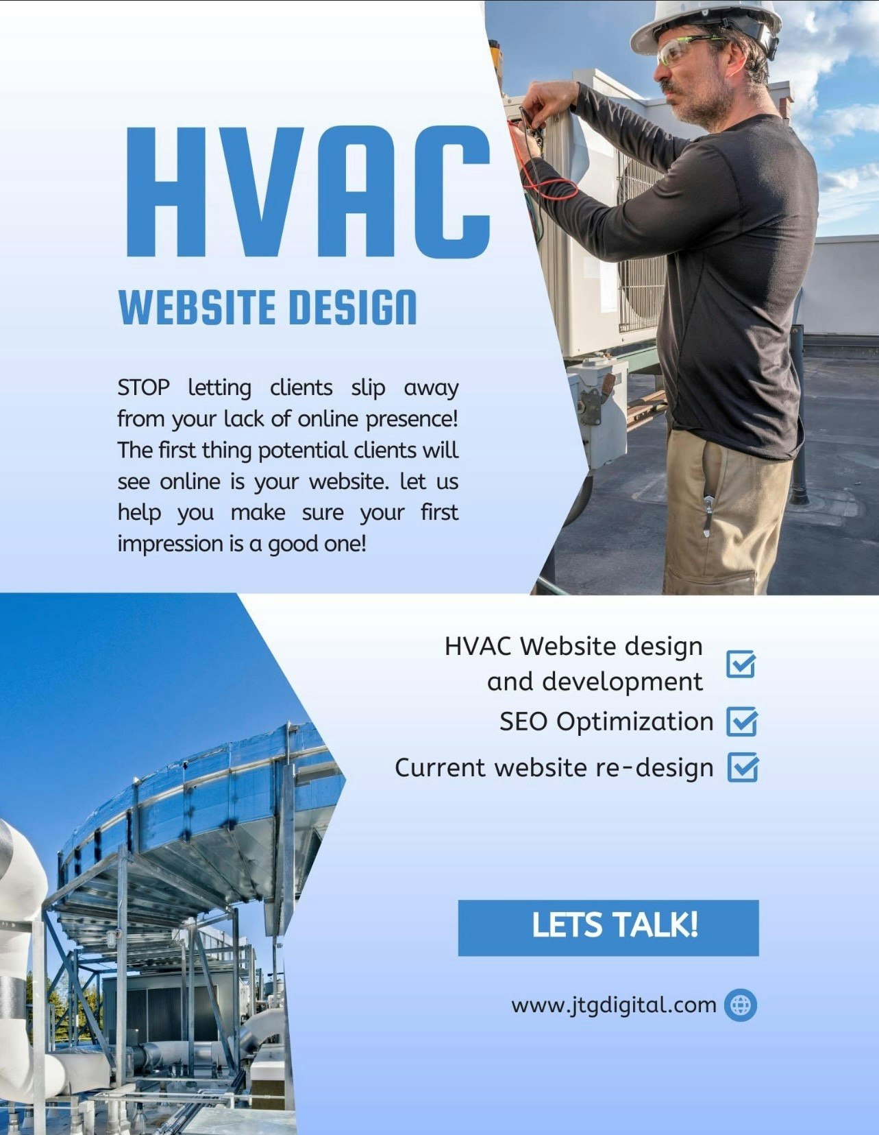 Ultimate HVAC веб -сайт - Поднять свой бизнес в сфере HVAC онлайн с нашими экспертными дизайнами медиа 3