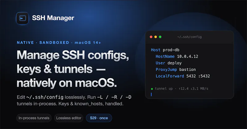 SSH Config Manager screenshot 1