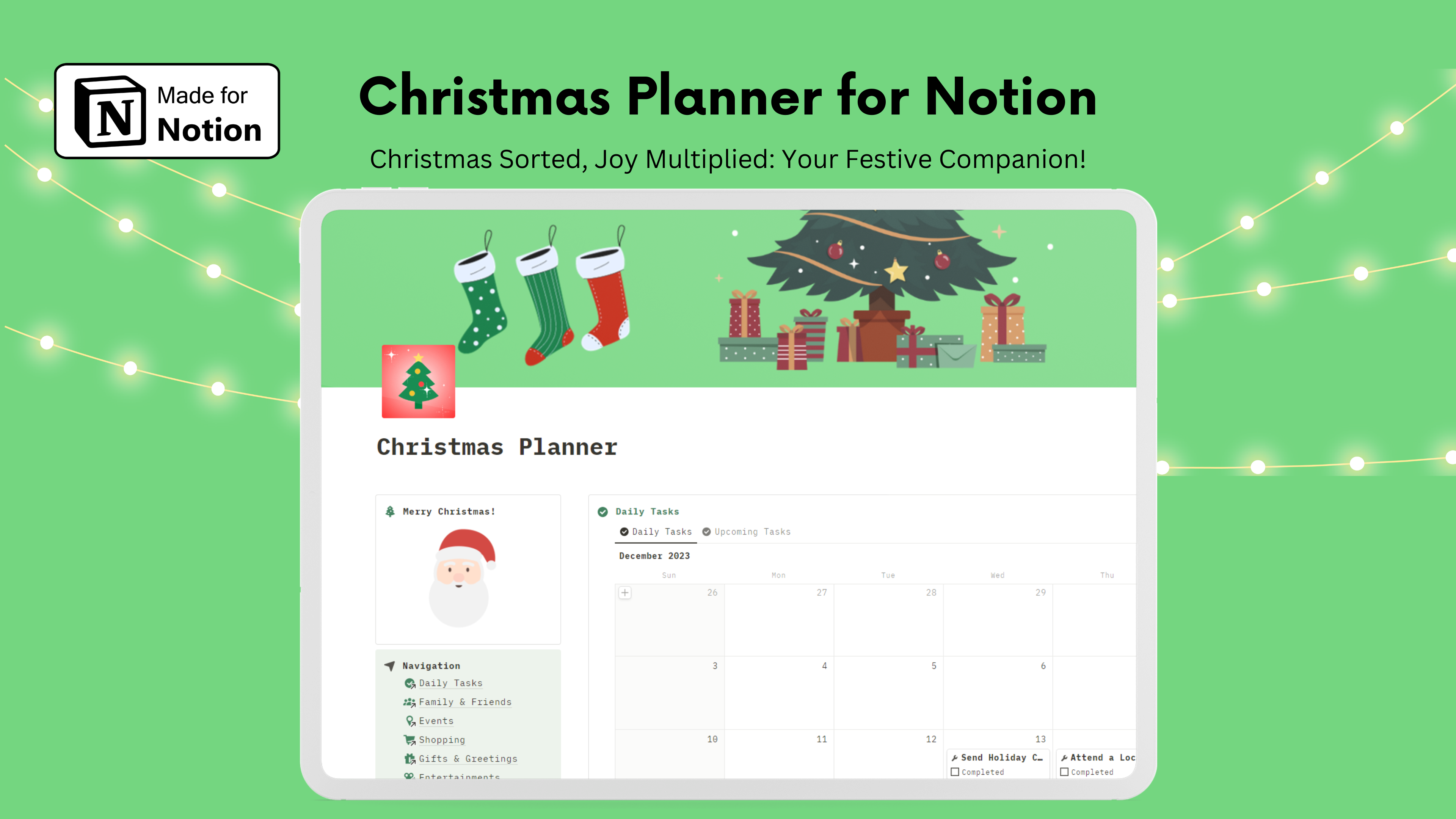 Mídia 1 de Planejador de Natal para noção - Modelo de noção para organizar tudo para o próximo Natal!