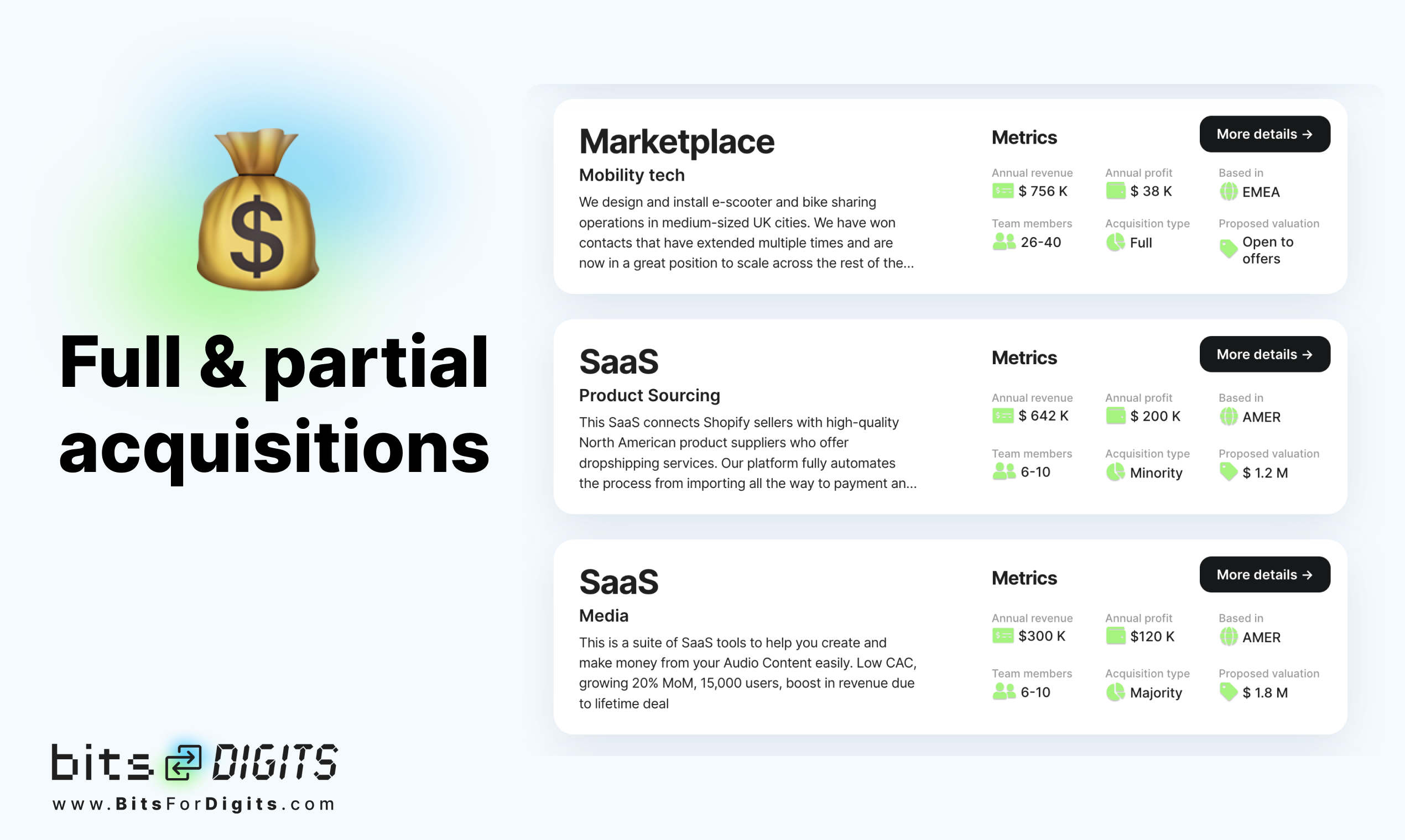 Bitsfordigits 2.0 - ตลาดซื้อกิจการสำหรับธุรกิจอินเทอร์เน็ตที่ทำกำไรได้ media 2