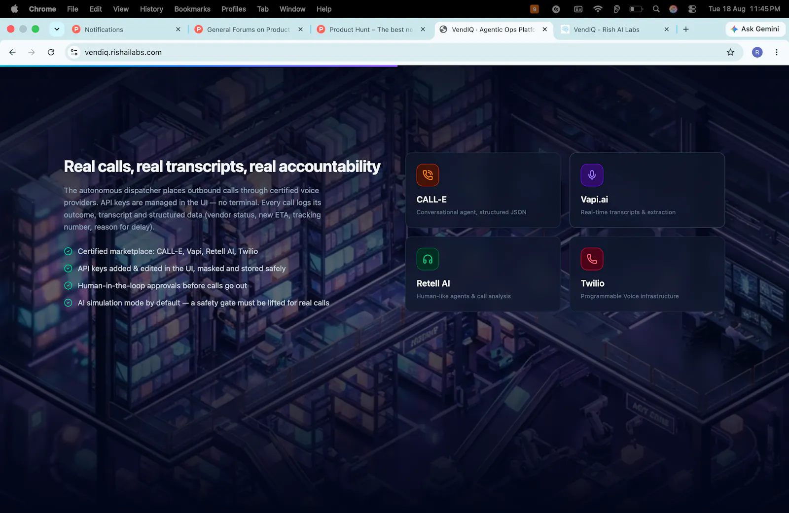 VendIQ · Agentic Ops Platform screenshot 6