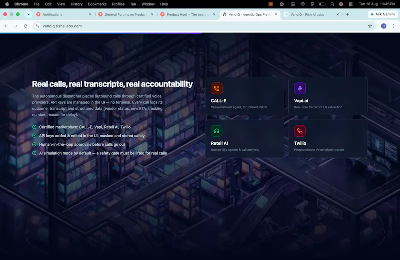 VendIQ · Agentic Ops Platform screenshot 6