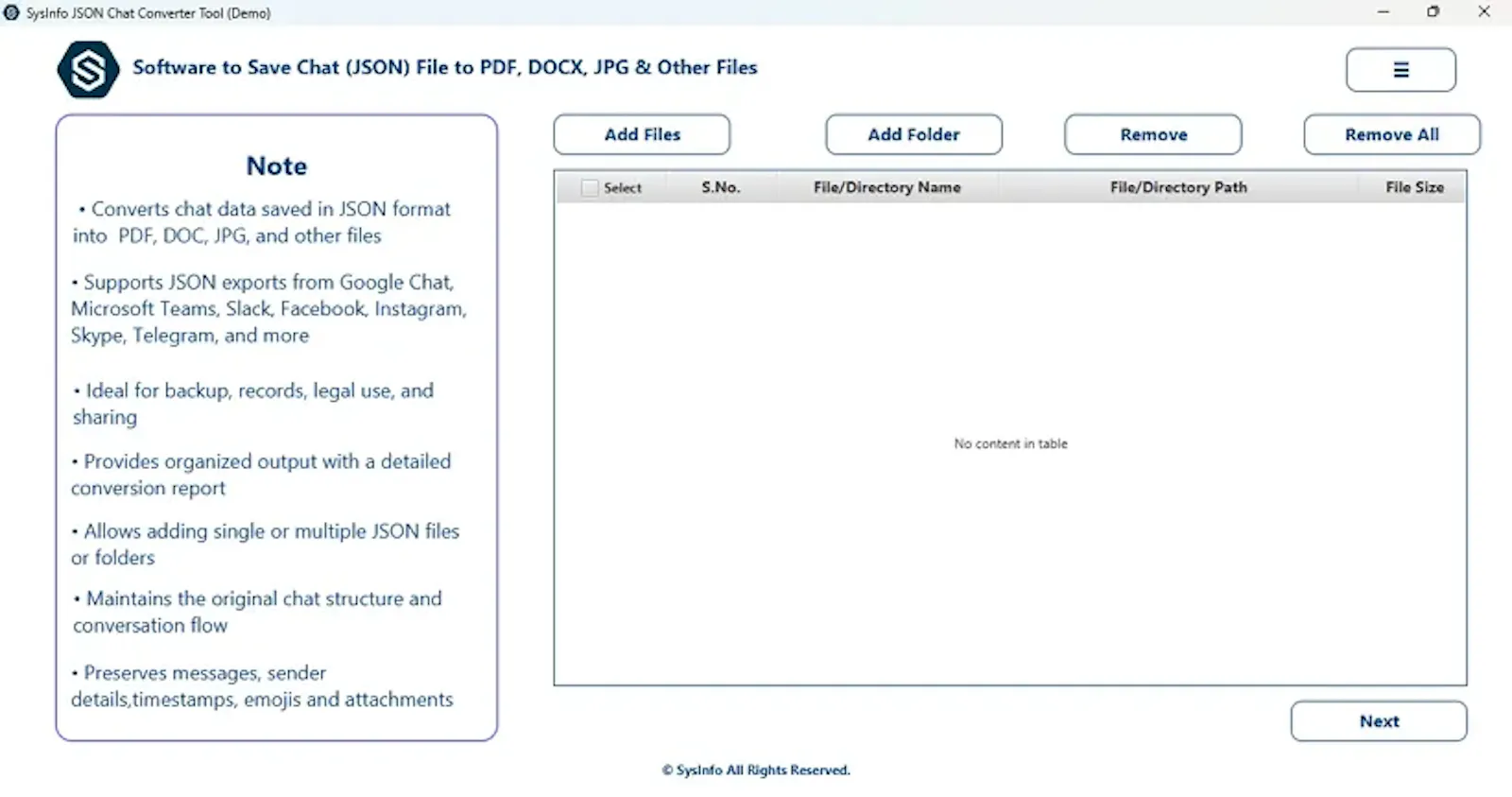 SysInfo JSON Converter screenshot 2