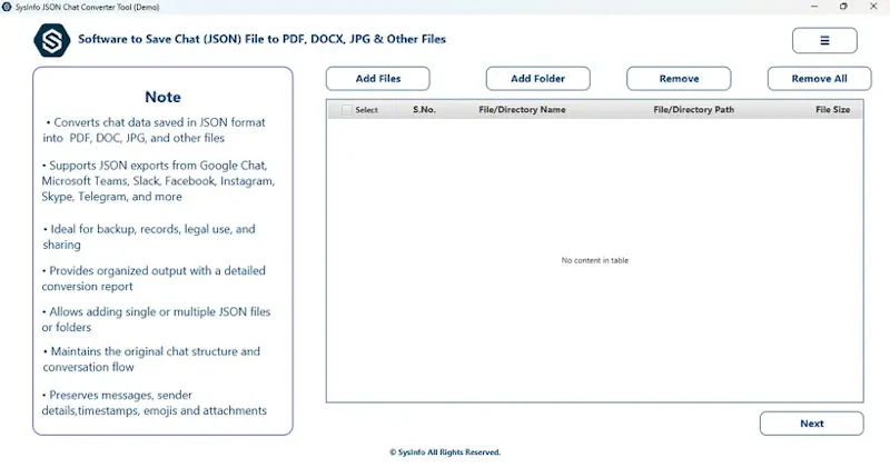 SysInfo JSON Converter screenshot 2