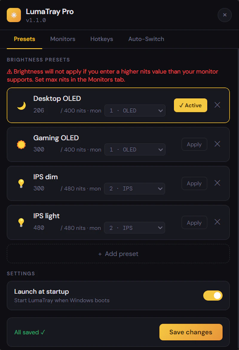 LumaTray screenshot 4