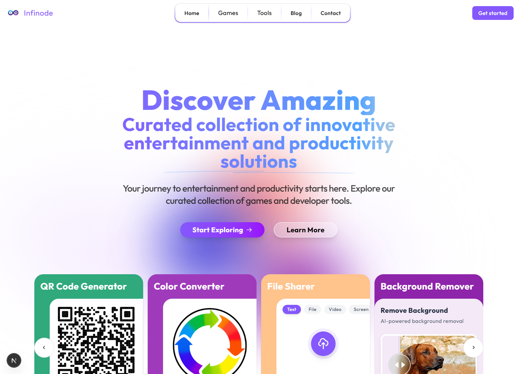 Infinode - Main product screenshot demonstrating key features and user interface