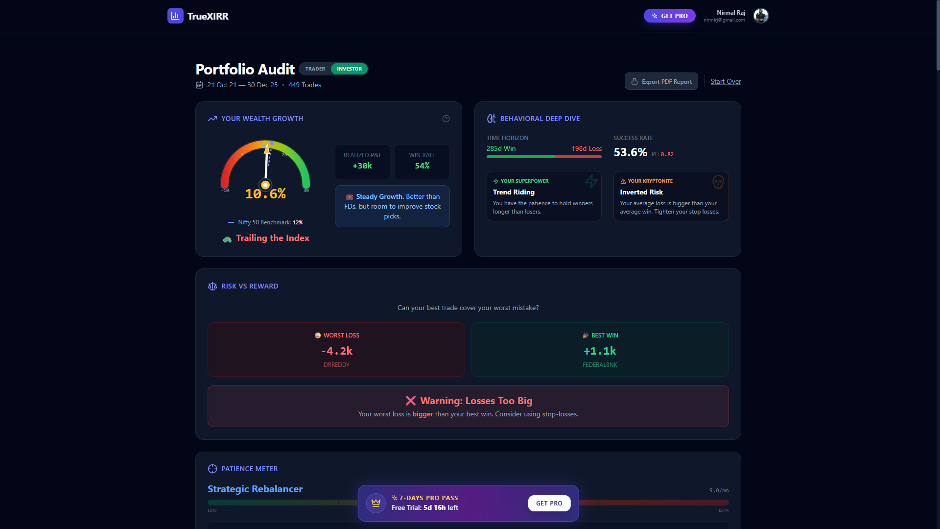 TrueXIRR - Screenshot 5 showing product features and functionality