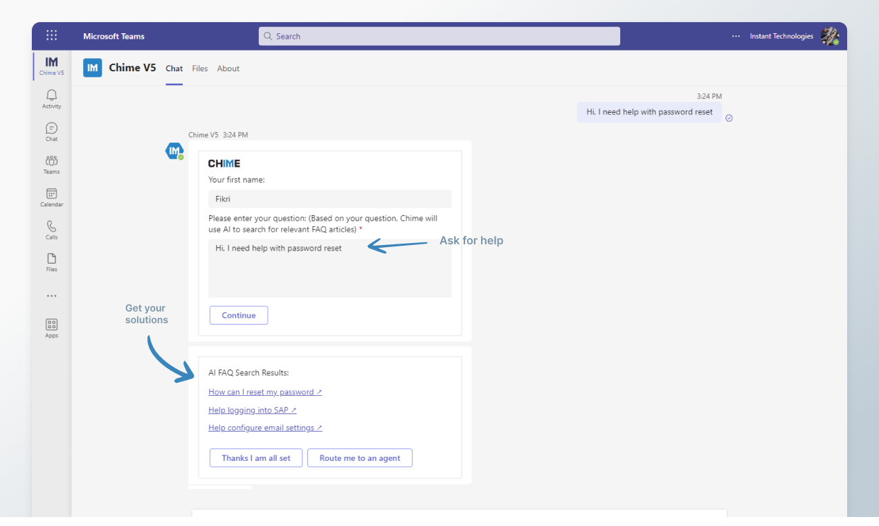 Chime v5 - การสนับสนุนด้านไอทีของทีมรวมกับ AI และตัวแทนสด media 2
