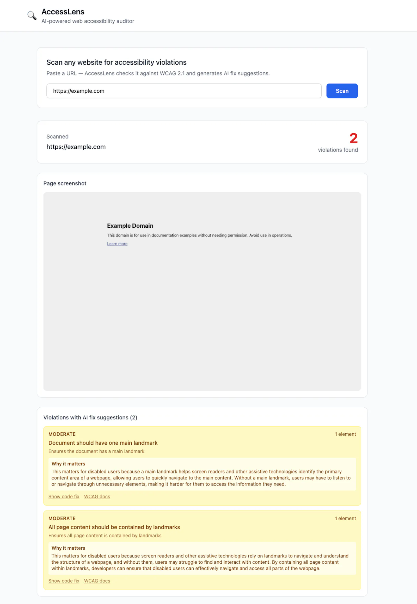 AccessLens screenshot 1