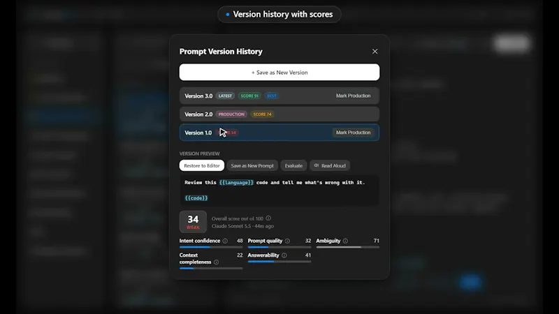 PromptNote screenshot 1 (video preview)