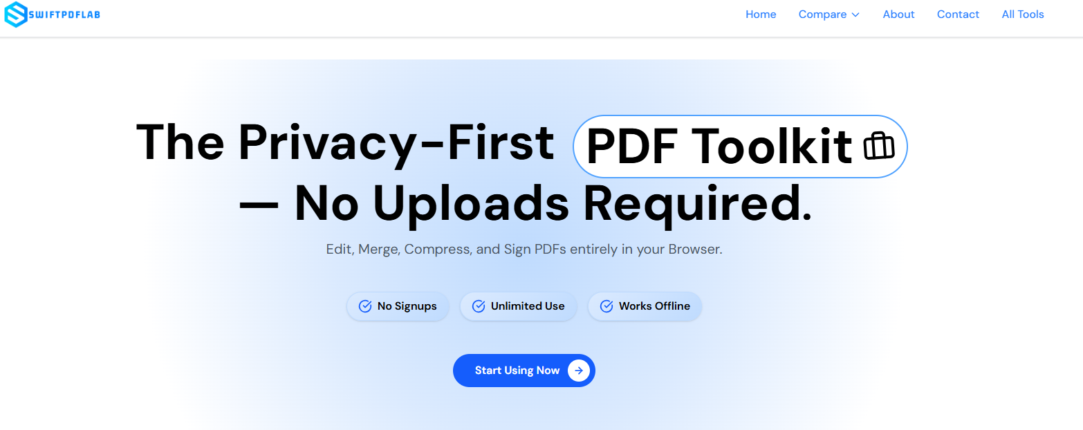 SwiftPDFLab - Main product screenshot demonstrating key features and user interface