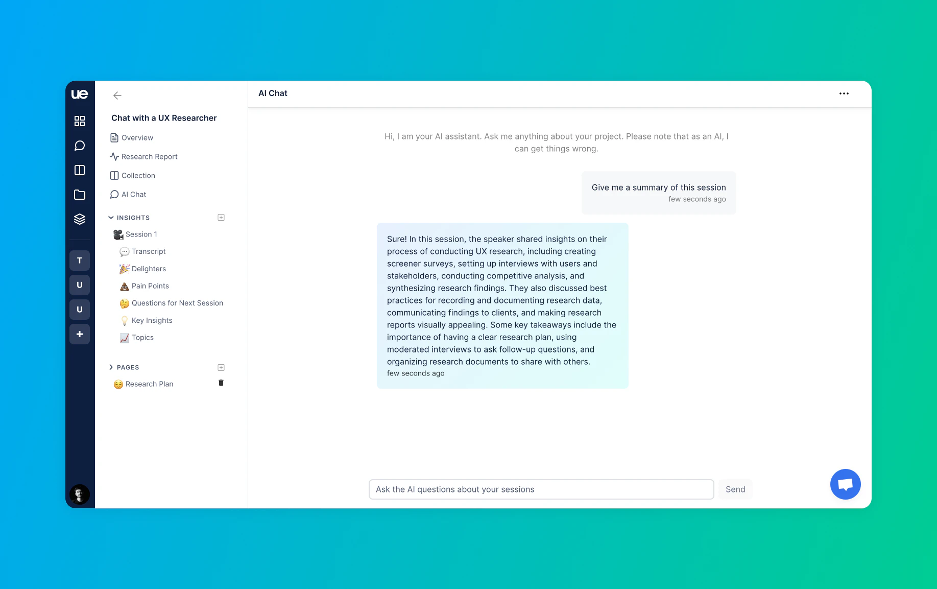 Userevaluation — screenshot 1 showing tool features and UI