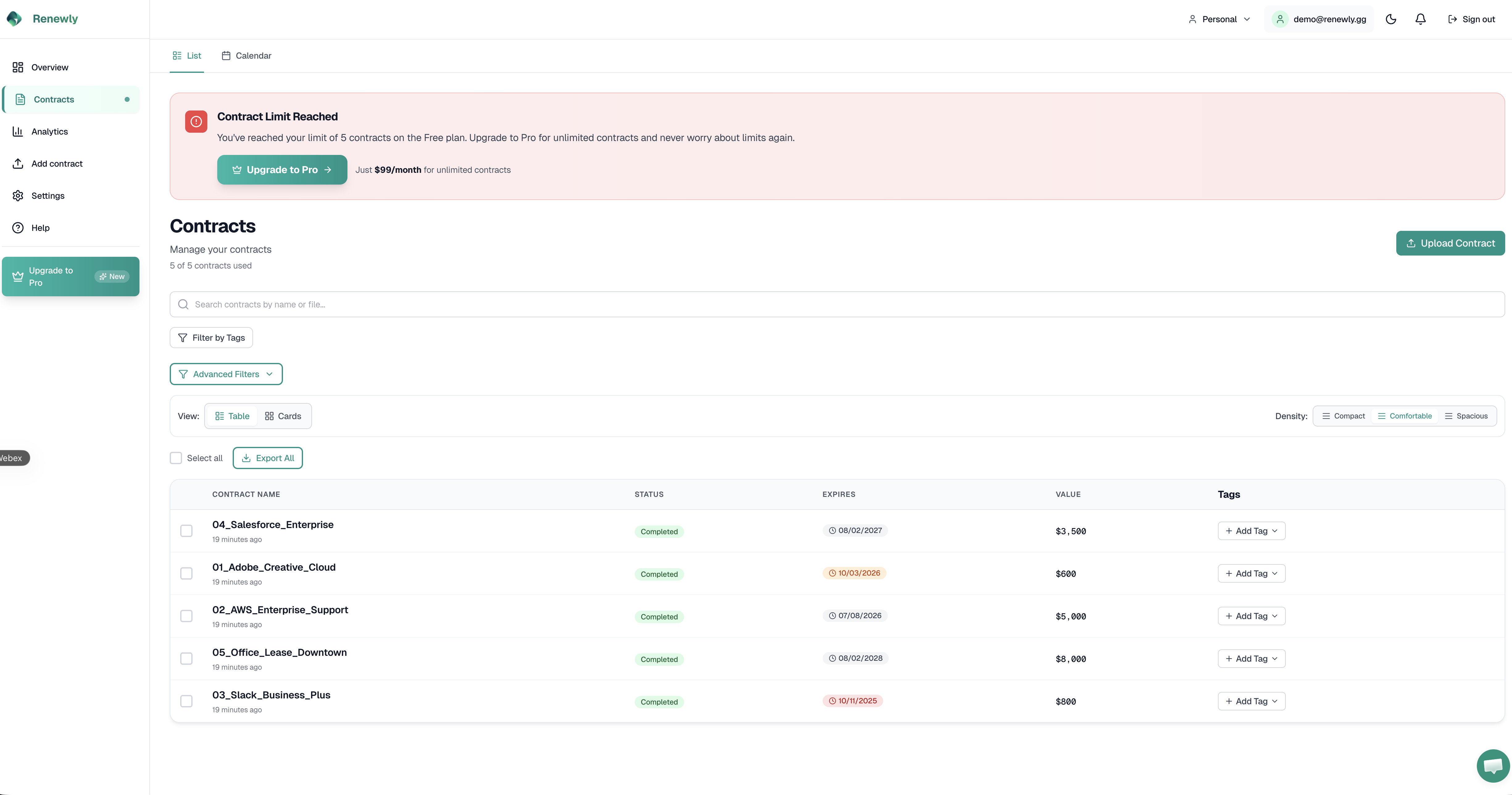 Renewly - Screenshot 2 showing product features and functionality