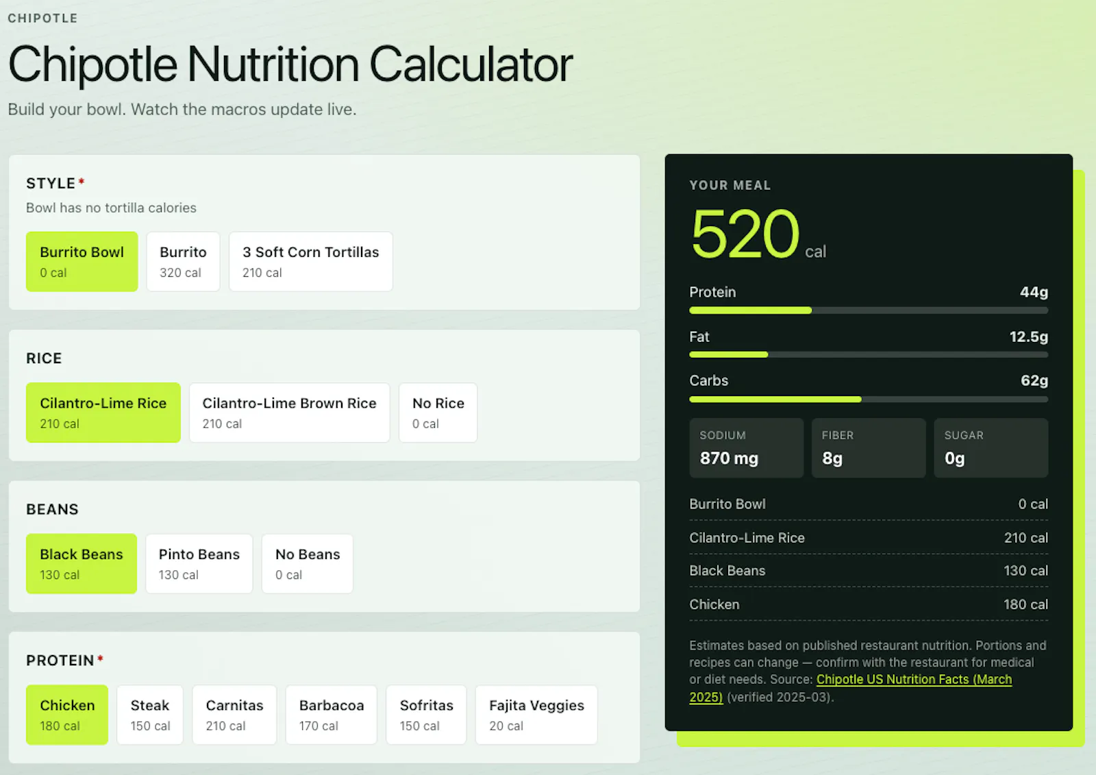 Calculate My Food screenshot 2