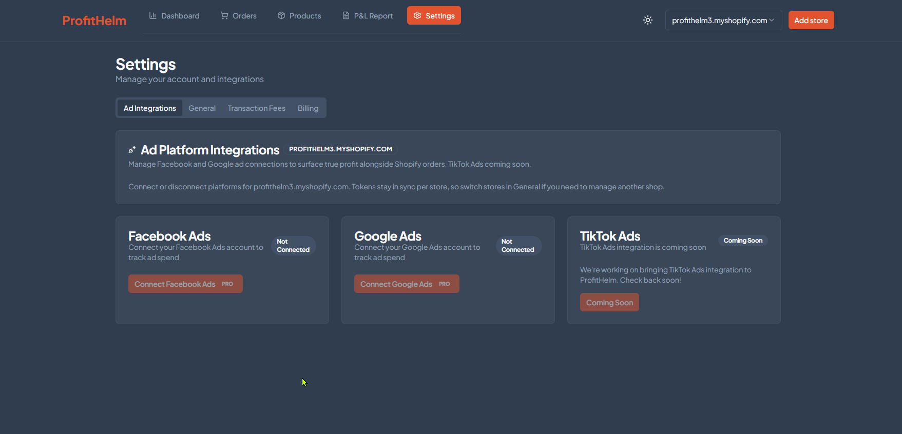 ProfitHelm - Screenshot 4 showing product features and functionality
