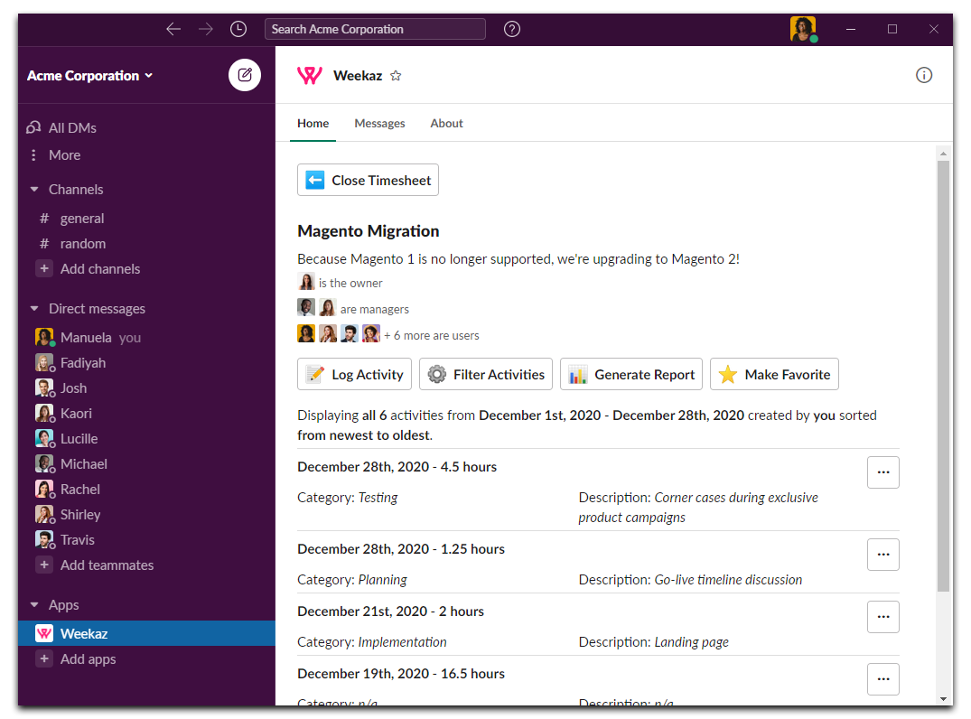 Weekaz for Slack gallery image