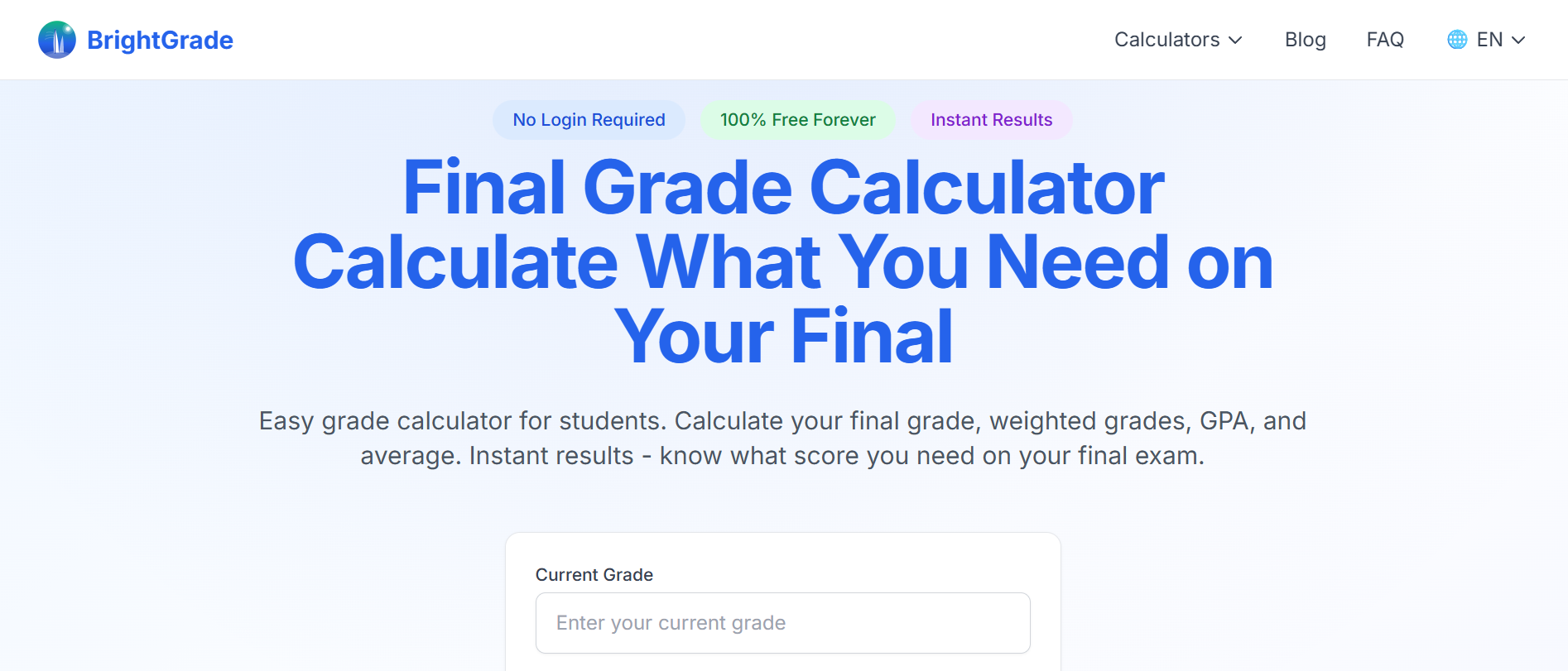 BrightGrade - Main product screenshot demonstrating key features and user interface