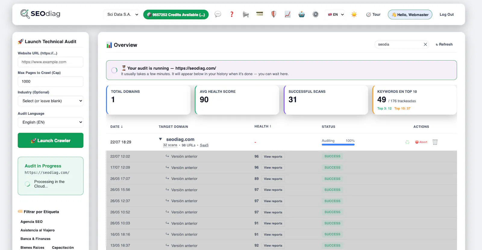 SEOdiag screenshot 2